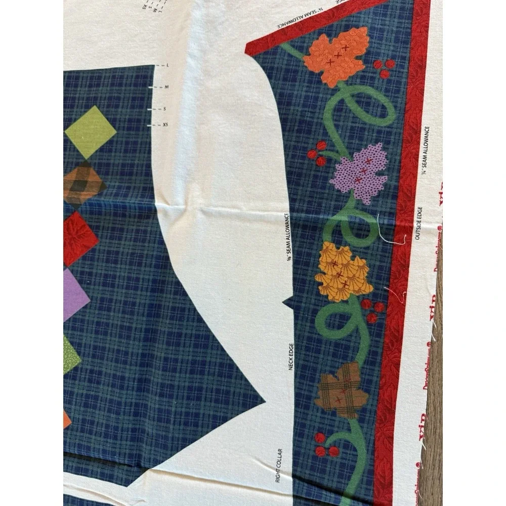 Vintage‎ Dream Spinners VIP Cranston Fabric Panel Harvest Vest Cotton Material